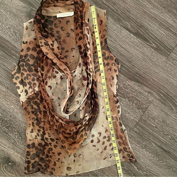 Chaiken leopard double cowl sleeveless blouse - Picture 4 of 7